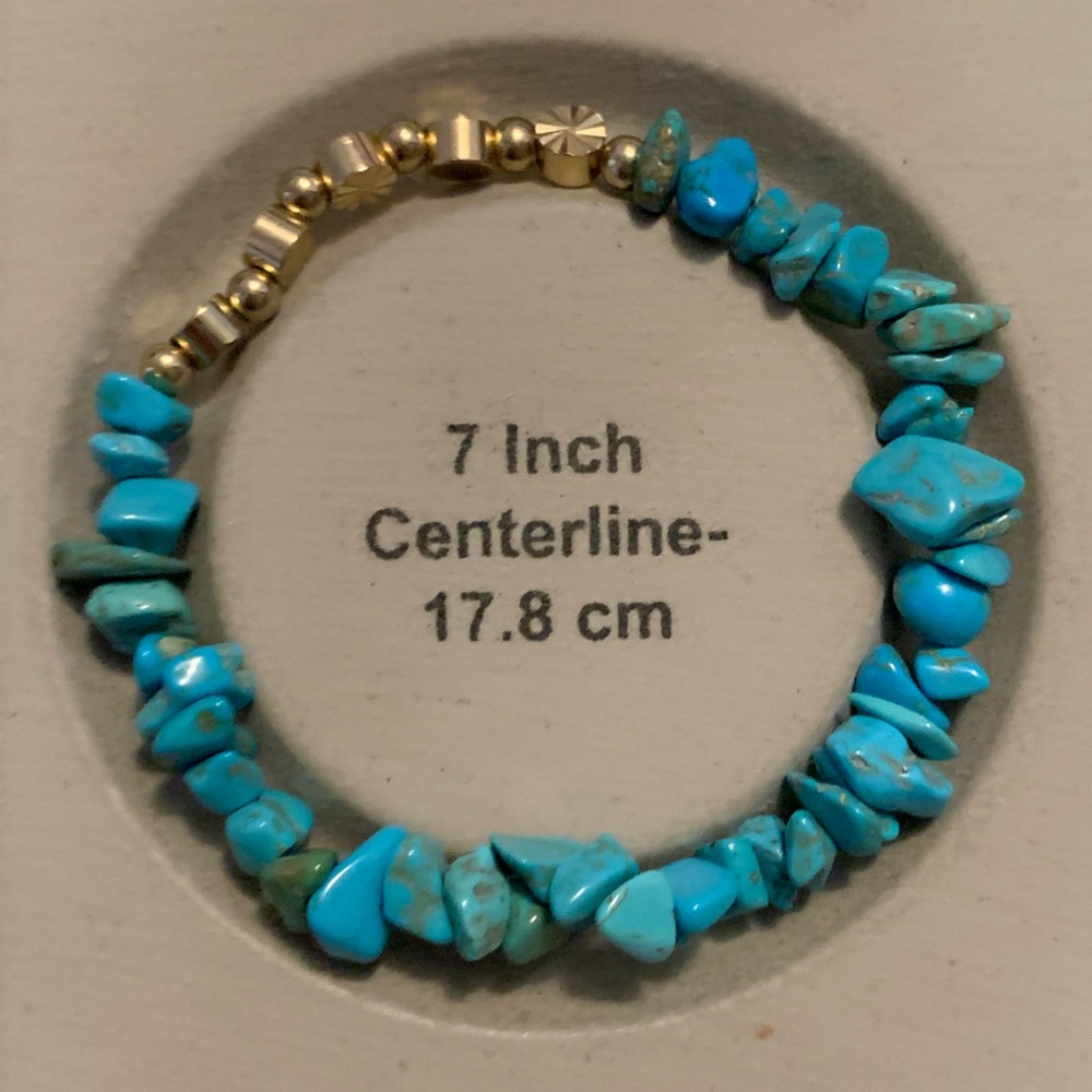{Handmade} ‘BUT GOD’ Faux Turquoise Bracelet Set - Picture 6 of 6